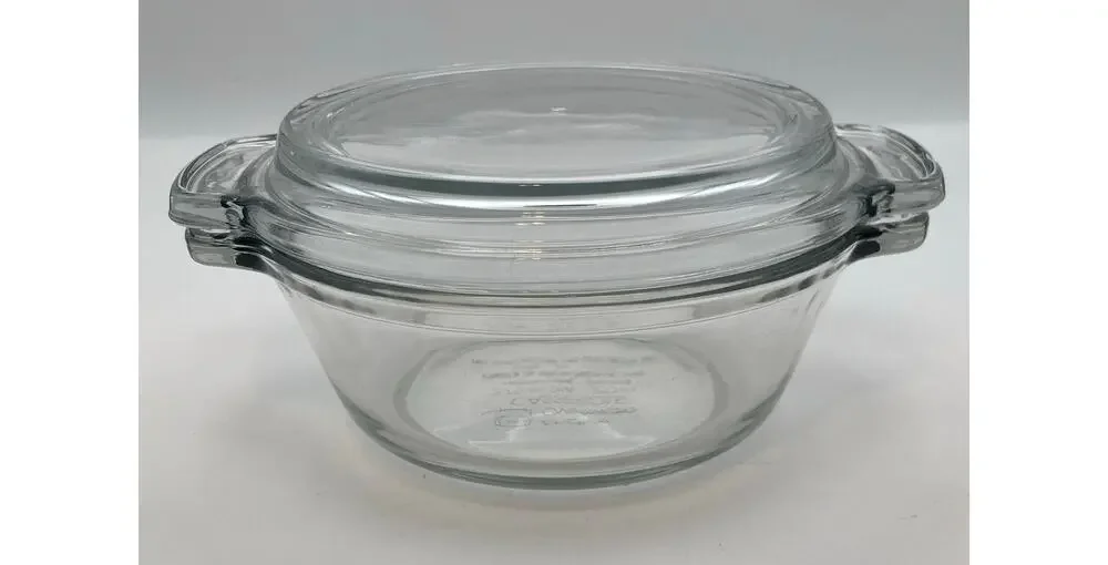 Vintage Anchor Hocking Glass Ovenware 5.75 Inch Clear Casserole Dish with Lid